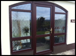 Rosewood uPVC front door with leaded side panels?
